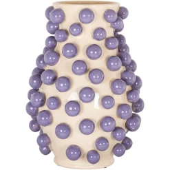 Online Richmond Interiors Vaas Dotty 44cm, kleur Crème/Paars
