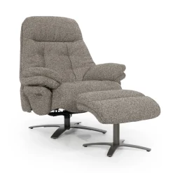 Best Eleonora Verstelbare Fauteuil Caleb Met voetenbank, Bouclé