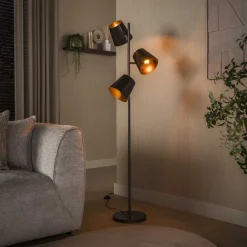 Best LifestyleFurn Verstelbare Vloerlamp Jo 3-lamps, kleur Urban Bruin