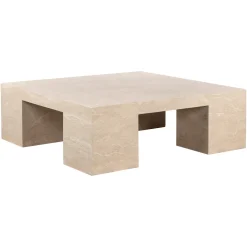 Richmond Interiors Vierkante Salontafel Biltmore Travertin, 110 x 110cm Beige