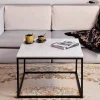 Hot Artistiq Living Vierkante Salontafel Rodrigo Wit Marmer en Staal, 75cm