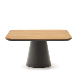 Best Kave Home Vierkante Tuintafel Tudons Teakhout, 148 x 148cm Donkergrijs