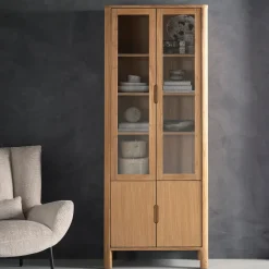 Outlet DTP Home Vitrinekast Forte Teakhout, 210 x 80cm