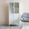 Hot ZILT Vitrinekast Majah metaal 150 x 68cm, kleur Wit
