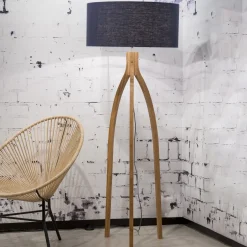 Online GOOD&MOJO Vloerlamp Annapurna Bamboe en Eco linnen