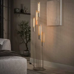 Discount LifestyleFurn Vloerlamp Charnelle 5-lamps, kleur Beige