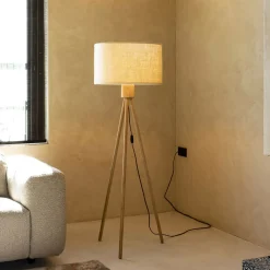 Best Zuiver Vloerlamp Fan Bamboo Bamboe en linnen, 155cm