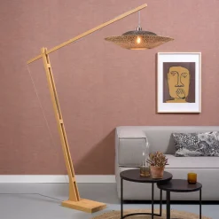 Online GOOD&MOJO Vloerlamp Kalimantan Bamboe, 207cm, kleur Naturel