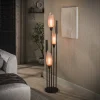 Outlet LifestyleFurn Vloerlamp Luvia Frosted Glas, 5-lamps, kleur Sienna Bruin