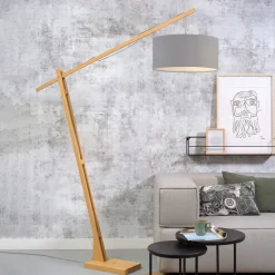 Discount GOOD&MOJO Vloerlamp Montblanc Bamboe en Eco linnen