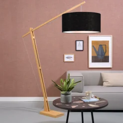Clearance GOOD&MOJO Vloerlamp Montblanc Bamboe en Eco linnen, 207cm