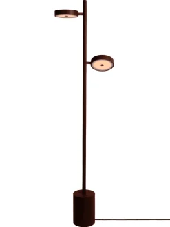 Discount GOOD&MOJO Vloerlamp Okinawa Essenhout, 2-lamps, kleur Bruin