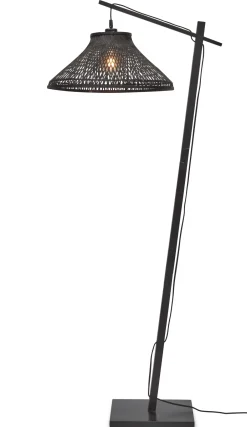 Hot GOOD&MOJO Vloerlamp Tahiti Bamboe, 150cm Zwart