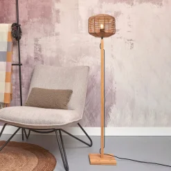 Discount GOOD&MOJO Vloerlamp Tanami Bamboe en rotan, 130cm Naturel