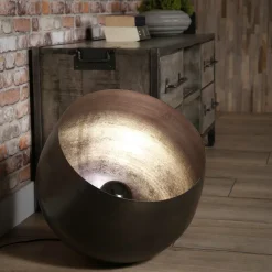 Clearance LifestyleFurn Vloerlamp Tieme Ø50cm Zwart nikkel