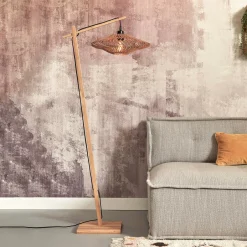 Hot GOOD&MOJO Vloerlamp Zanzibar Bamboe en rotan, 150cm