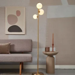 New it's about RoMi Voerlamp Carrara Marmerprint, 3-lamps, kleur Goud