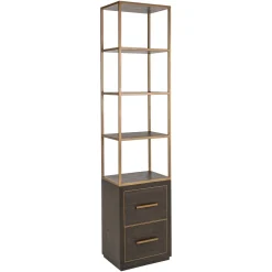 Richmond Interiors Wandkast Carter Eiken en metaal, 220 x 50cm Bruin
