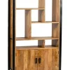 New Livingfurn Wandkast Nairobi Mangohout en staal, 180 x 110cm