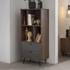 Discount Artistiq Living Wandkast Romain 138 x 60cm, kleur Walnoot / Grijs