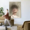 Hot Urban Cotton Wandkleed Blind Mist in maat en frame naar keuze