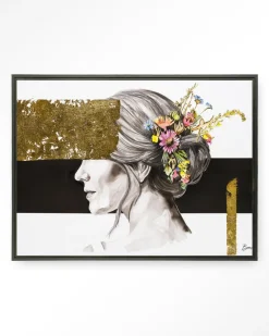 Best Urban Cotton Wandkleed Blooming In Gold in maat en frame naar keuze