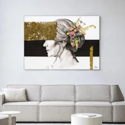 Best Urban Cotton Wandkleed Blooming In Gold in maat en frame naar keuze