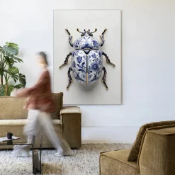 Discount Urban Cotton Wandkleed Blue Beatle in maat en frame naar keuze