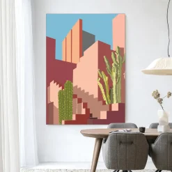 Outlet Urban Cotton Wandkleed Botanical Stairs in maat en frame naar keuze