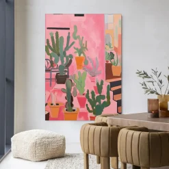 Outlet Urban Cotton Wandkleed Cactus Party in maat en frame naar keuze