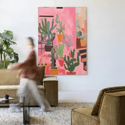 Outlet Urban Cotton Wandkleed Cactus Party in maat en frame naar keuze
