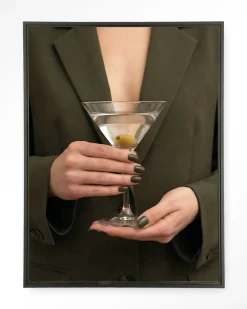 New Urban Cotton Wandkleed Classic Martini in maat en frame naar keuze