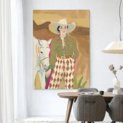 Best Urban Cotton Wandkleed Cowgirl 3 in maat en frame naar keuze