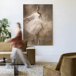 Urban Cotton Wandkleed Dancing Ballerina in maat en frame naar keuze