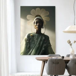 Clearance Urban Cotton Wandkleed Editorial Flower in maat en frame naar keuze