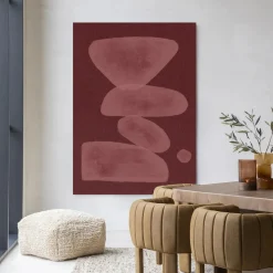 Sale Urban Cotton Wandkleed Elementa Burgundy 1 in maat en frame naar keuze