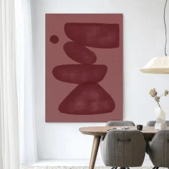 Discount Urban Cotton Wandkleed Elementa Burgundy 2 in maat en frame naar keuze