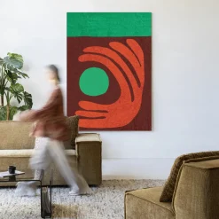 New Urban Cotton Wandkleed Elements Green in maat en frame naar keuze
