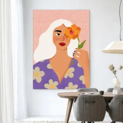 Sale Urban Cotton Wandkleed Flower Girly in maat en frame naar keuze