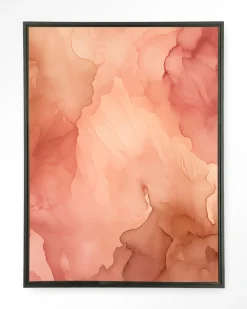 New Urban Cotton Wandkleed Flowing Pink in maat en frame naar keuze