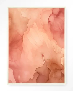 New Urban Cotton Wandkleed Flowing Pink in maat en frame naar keuze