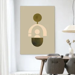 Best Urban Cotton Wandkleed Forma 2 Beige in maat en frame naar keuze