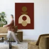 Hot Urban Cotton Wandkleed Forma 4 Red in maat en frame naar keuze