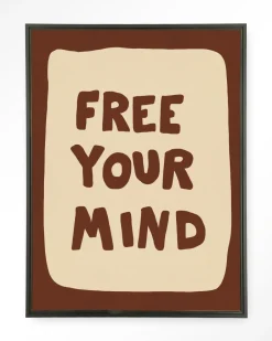Clearance Urban Cotton Wandkleed Free Your Mind in maat en frame naar keuze