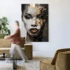 New Urban Cotton Wandkleed Golden Girl in maat en frame naar keuze