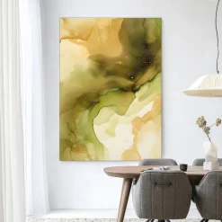 New Urban Cotton Wandkleed Green Flow in maat en frame naar keuze