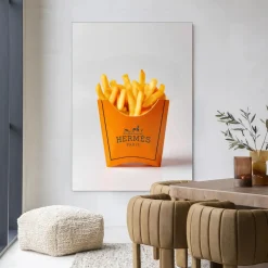 New Urban Cotton Wandkleed Hermes Fries in maat en frame naar keuze