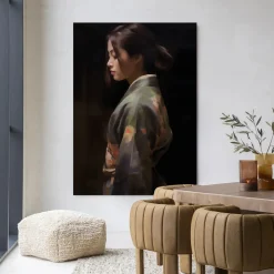 New Urban Cotton Wandkleed Kimono Tales in maat en frame naar keuze