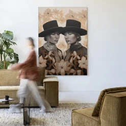 New Urban Cotton Wandkleed Lady Garden in maat en frame naar keuze