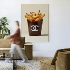 Online Urban Cotton Wandkleed Luxury Fries in maat en frame naar keuze